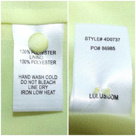 new LULUS Midi Dress, M, Yellow, Open Back, Halter/Buttons, Single vent - Picture 15 of 15